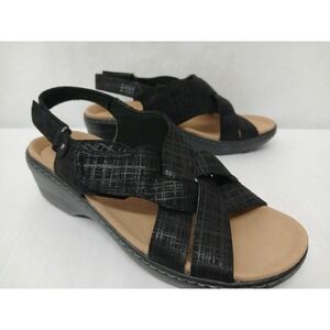 Clarks‎ Merliah Echo Women's Black Criss Cross Slingback Sandals 26171299 7.5M